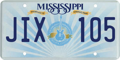 MS license plate JIX105