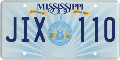MS license plate JIX110