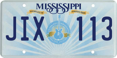 MS license plate JIX113