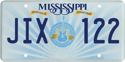 MS license plate JIX122