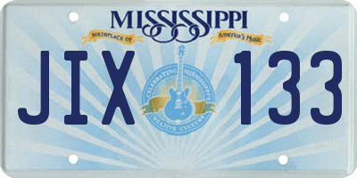MS license plate JIX133