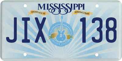 MS license plate JIX138