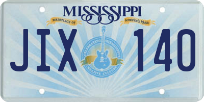 MS license plate JIX140