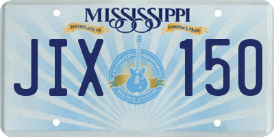 MS license plate JIX150