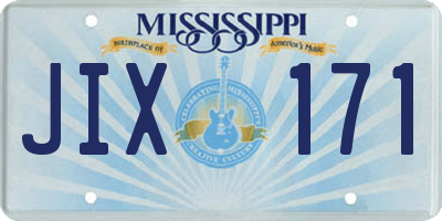 MS license plate JIX171