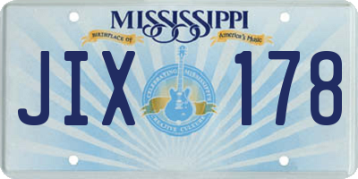 MS license plate JIX178