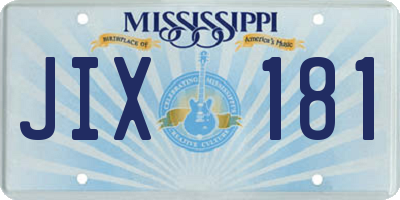 MS license plate JIX181