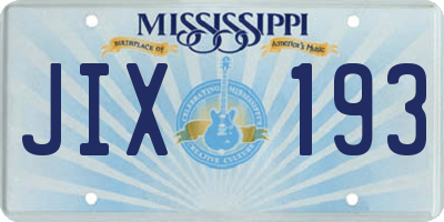 MS license plate JIX193