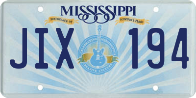 MS license plate JIX194