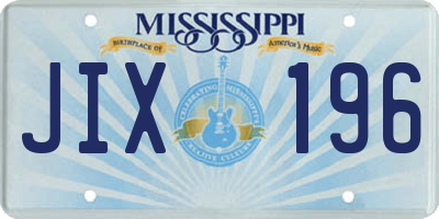 MS license plate JIX196