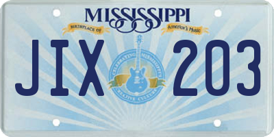MS license plate JIX203