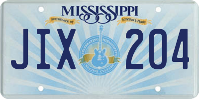 MS license plate JIX204