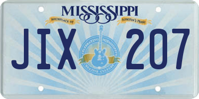 MS license plate JIX207