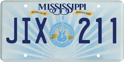 MS license plate JIX211