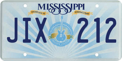 MS license plate JIX212