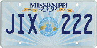 MS license plate JIX222