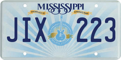 MS license plate JIX223
