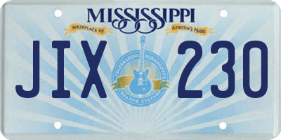 MS license plate JIX230