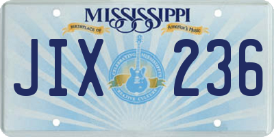 MS license plate JIX236