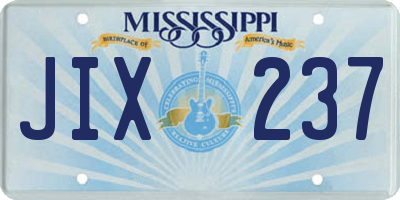 MS license plate JIX237