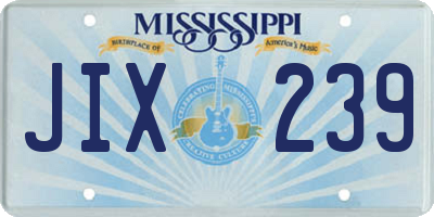 MS license plate JIX239