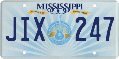 MS license plate JIX247