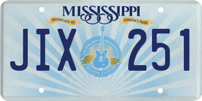 MS license plate JIX251