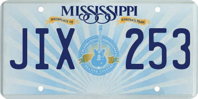 MS license plate JIX253
