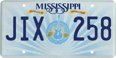 MS license plate JIX258