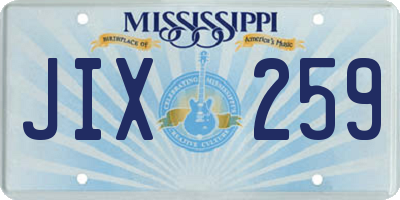 MS license plate JIX259