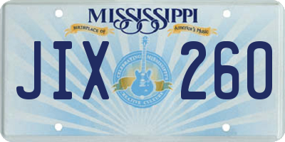 MS license plate JIX260