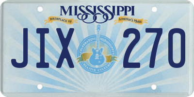 MS license plate JIX270