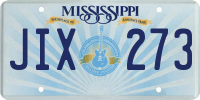 MS license plate JIX273