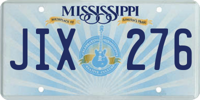 MS license plate JIX276