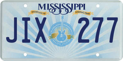 MS license plate JIX277