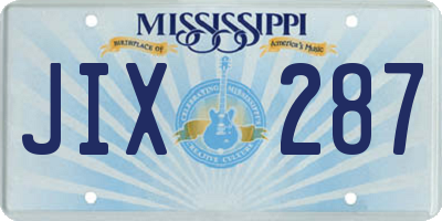 MS license plate JIX287