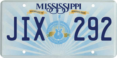 MS license plate JIX292