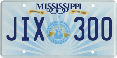 MS license plate JIX300