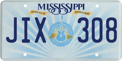 MS license plate JIX308