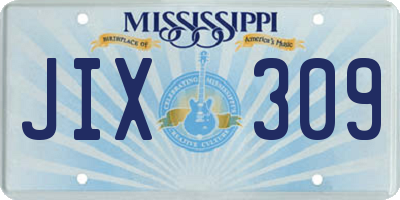 MS license plate JIX309
