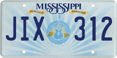 MS license plate JIX312