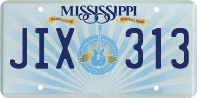 MS license plate JIX313