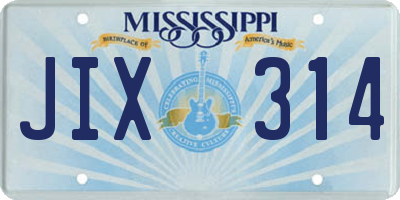 MS license plate JIX314