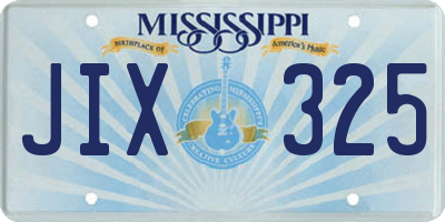 MS license plate JIX325