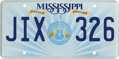 MS license plate JIX326