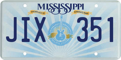 MS license plate JIX351