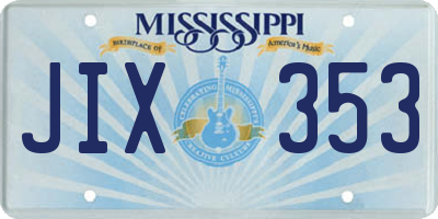 MS license plate JIX353