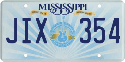 MS license plate JIX354