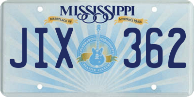 MS license plate JIX362