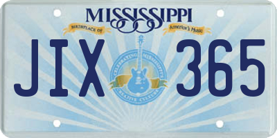 MS license plate JIX365
